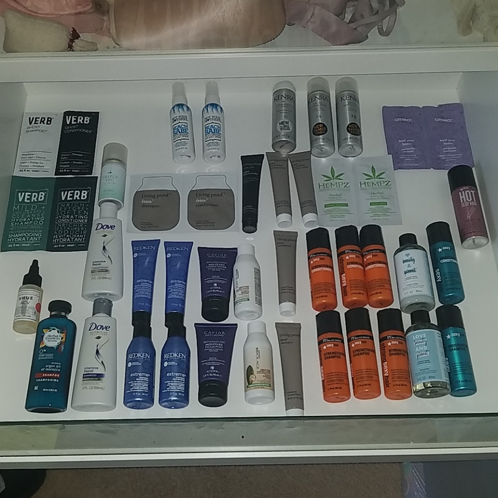 44 piece hair care set (travel/sample size)
